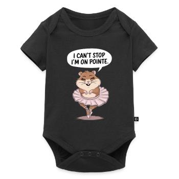 Ballerine hamster : je ne peux pas m’arrêter - Body à manches courtes Premium Bébé - noir - Devant