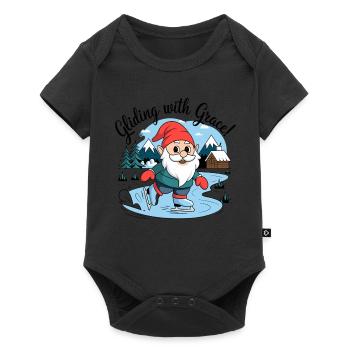 Gliding With Grace ISkating Dwarf Art - Baby Premium Kurzarmbody - Schwarz - Vorne