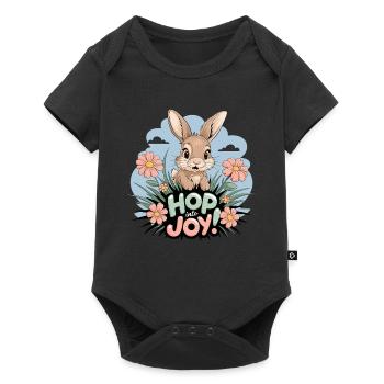 Hop Joy Bunny Pâques, un plaisir mignon pour tout le monde - Body à manches courtes Premium Bébé - noir - Devant