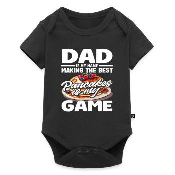 Pancakes are my game for dads - Baby Premium short-sleeve bodysuit - black - Front