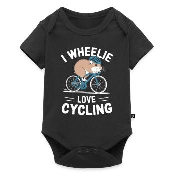 I Wheelie Love Cyclisme Hamster Motif - Body à manches courtes Premium Bébé - noir - Devant