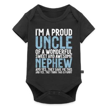 Meilleur oncle fier oncle citation humour - Body à manches courtes Premium Bébé - noir - Devant