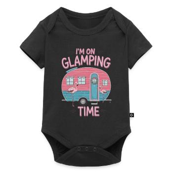 I'm on glamping time camping - Baby Premium short-sleeve bodysuit - black - Front