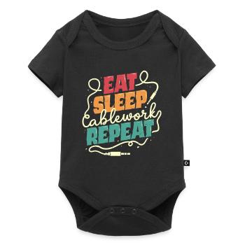 Audiovisual Technician Eat Sleep Cablework - Baby Premium short-sleeve bodysuit - black - Front