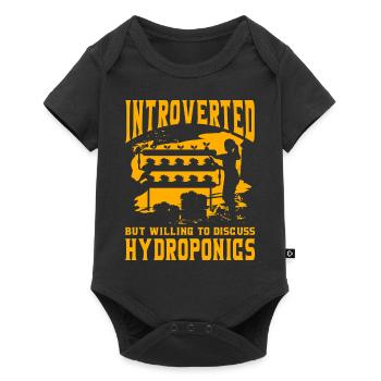 Introverted but willing to discuss Hydroponics - Baby Premium short-sleeve bodysuit - black - Front