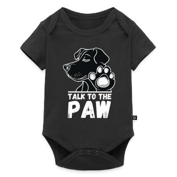 chien parler à la patte patte propriétaire de chien drôle - Body à manches courtes Premium Bébé - noir - Devant