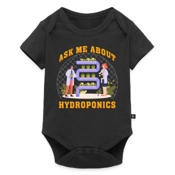 Ask me about Hydroponics - Baby Premium short-sleeve bodysuit - black - Front