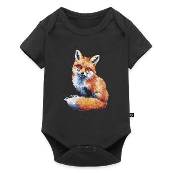 Majestic fox in color splendor for fox - Baby Premium short-sleeve bodysuit - black - Front