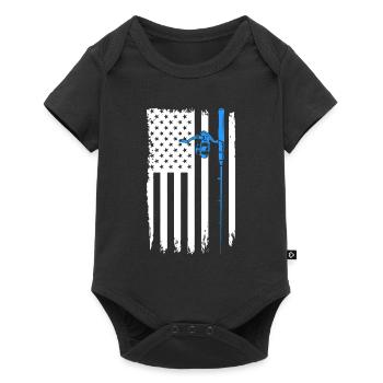 Flag Fishing Rod - Baby Premium short-sleeve bodysuit - black - Front