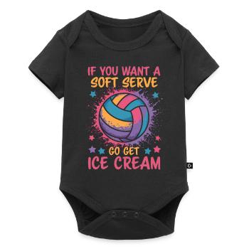 volley-ball dire drôle de cadeau de volley-ball - Body à manches courtes Premium Bébé - noir - Devant