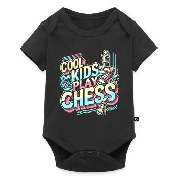 Coole Kinder spielen Schach - Baby Premium Kurzarmbody - Schwarz - Vorne