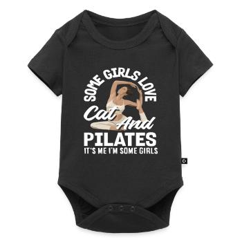 Pilates et chats pour les filles - Body à manches courtes Premium Bébé - noir - Devant