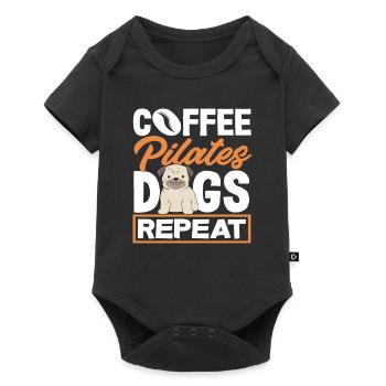Pilates Coffee Dogs Repeat - Baby Premium short-sleeve bodysuit - black - Front