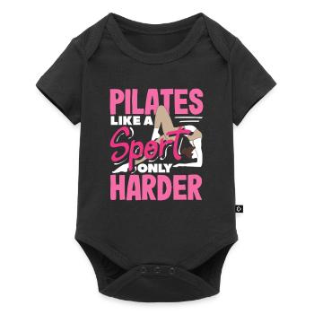 Pilates Like a Sport Only Harder - Baby Premium short-sleeve bodysuit - black - Front