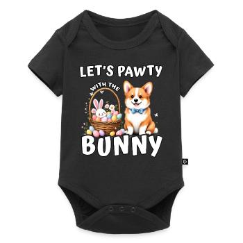 Let's pawty with the Bunny - Baby Premium short-sleeve bodysuit - black - Front