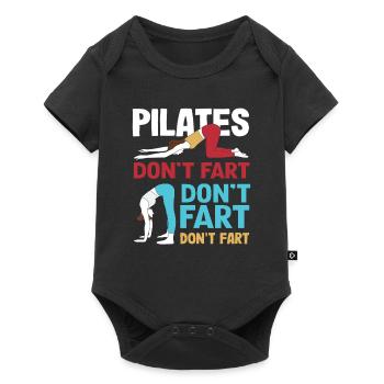 Exercice humoristique Pilates sans pets - Body à manches courtes Premium Bébé - noir - Devant