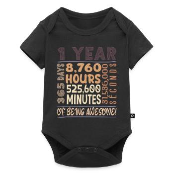 Geburtstagsoutfit für 1 Jahr alt! 1. Geburtstag - Baby Premium Kurzarmbody - Schwarz - Vorne