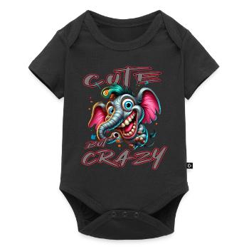 Cute but Crazy Elephant Comic Style - Baby Premium short-sleeve bodysuit - black - Front