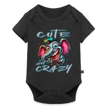 Cute but Crazy Elephant Comic Style - Baby Premium short-sleeve bodysuit - black - Front
