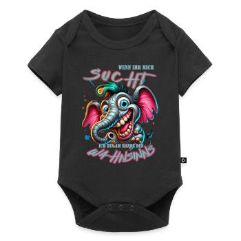 Wenn ihr mich sucht ich bin am Rande des Wahnsinns - Baby Premium Kurzarmbody - Schwarz - Vorne