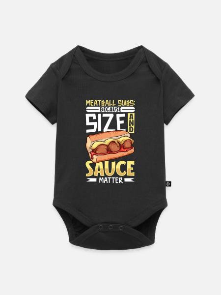 Sauce und Größe - Meatball Sub - Baby Premium Kurzarmbody - Schwarz
