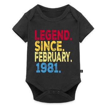 Légende depuis février 1982 Design Pour vieux porple - Body à manches courtes Premium Bébé - noir - Devant