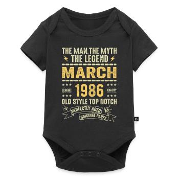 März 1986 Jubiläum 1986 - Legenden März 1986 - Baby Premium Kurzarmbody - Schwarz - Vorne