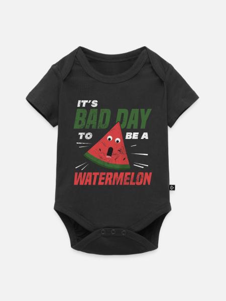 Wassermelone - Baby Premium Kurzarmbody - Schwarz