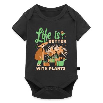 Plant Lover Gardening Life Is - Baby Premium short-sleeve bodysuit - black - Front