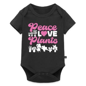 Amoureux des plantes Jardinière Fille Paix - Body à manches courtes Premium Bébé - noir - Devant