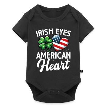 Irish Eyes American Heart Saint-Patrick États-Unis - Body à manches courtes Premium Bébé - noir - Devant