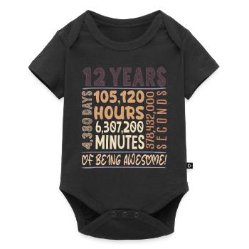 12 ans ! Cadeau d’anniversaire 12e anniversaire - Body à manches courtes Premium Bébé - noir - Devant