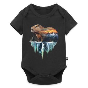 Wasserschwein - Baby Premium Kurzarmbody - Schwarz - Vorne