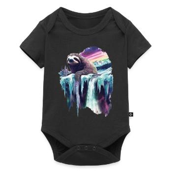 Faultier - Baby Premium Kurzarmbody - Schwarz - Vorne