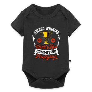 Feuerwehrmann Humor Engagiert Feuerwehr Rettung - Baby Premium Kurzarmbody - Schwarz - Vorne