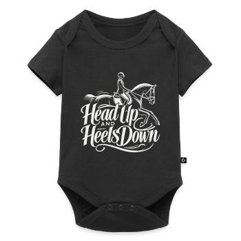 Kopf hoch und Fersen runter - Baby Premium Kurzarmbody - Schwarz - Vorne