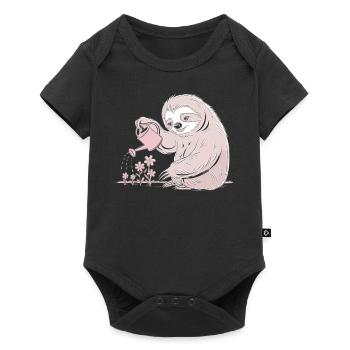 Jardinier douillet paresseux avec arrosoir - Body à manches courtes Premium Bébé - noir - Devant