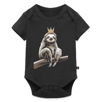 King Sloth Coziness Crown - Baby Premium short-sleeve bodysuit - black - Front