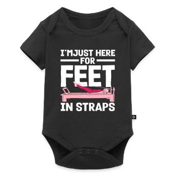 Pilates Je suis juste là pour les pieds dans les sangles - Body à manches courtes Premium Bébé - noir - Devant
