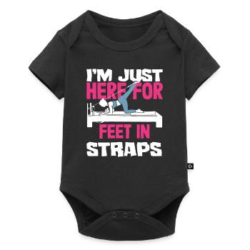 Pilates ici pour les pieds en bretelles - Body à manches courtes Premium Bébé - noir - Devant