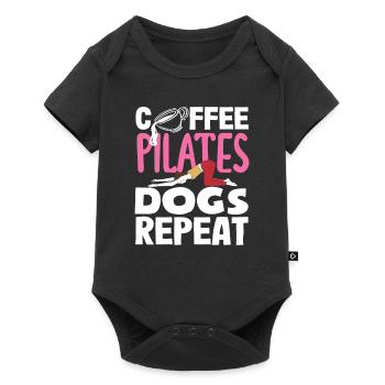 Pilates Coffee Dogs Repeat - Baby Premium short-sleeve bodysuit - black - Front
