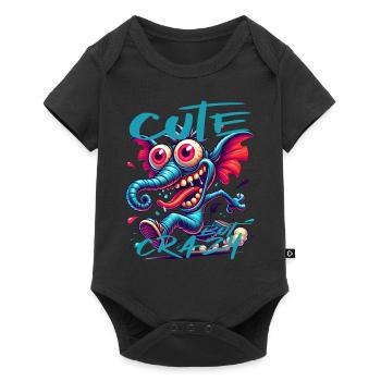 Cute but Crazy Elephant Comic Style - Baby Premium short-sleeve bodysuit - black - Front