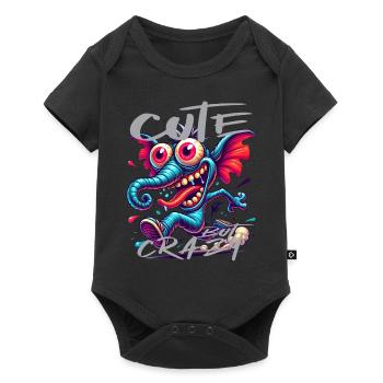 Cute but Crazy Elephant Comic Style - Baby Premium short-sleeve bodysuit - black - Front