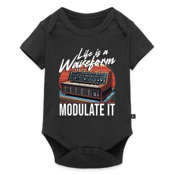 Synthesizer Life Is A Waveform Modulate It - Baby Premium short-sleeve bodysuit - black - Front