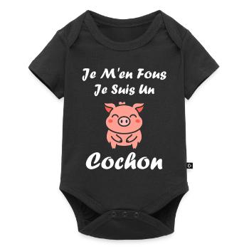 cochon - Body à manches courtes Premium Bébé - noir - Devant
