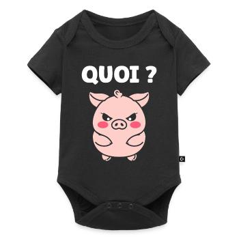cochon - Body à manches courtes Premium Bébé - noir - Devant