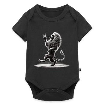 Rocking lion – cool & wild - Baby Premium short-sleeve bodysuit - black - Front