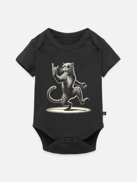 Rockiger Leopard – Wild & Laut - Baby Premium Kurzarmbody - Schwarz