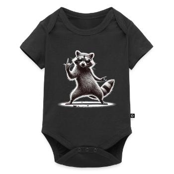 Rock-Waschbär – Métal et fraîcheur - Body à manches courtes Premium Bébé - noir - Devant