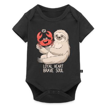 Signe du zodiaque Cancer Paresse : Cœur loyal courageux - Body à manches courtes Premium Bébé - noir - Devant